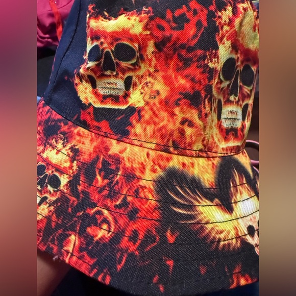 Harley-Davidson Fiery Skull Bucket Hat - Picture 2 of 3